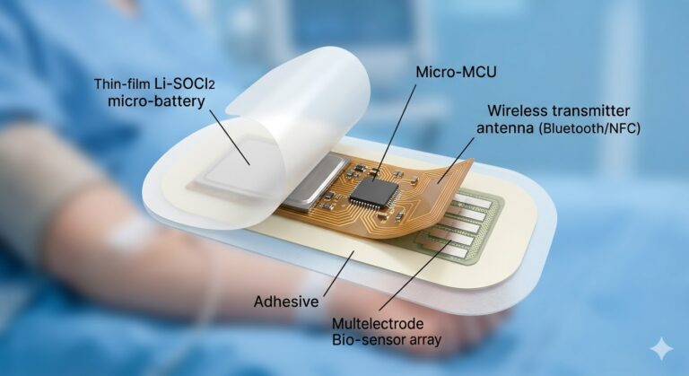 Smart Medical Sensor Patch Internal Components