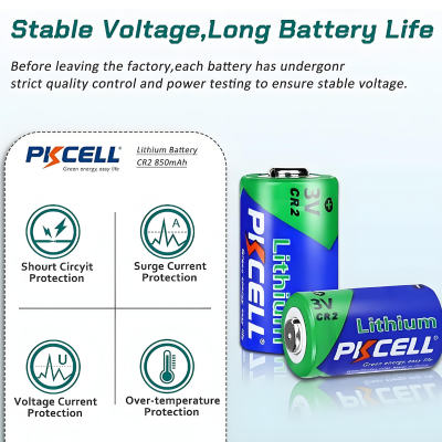 Primer plano de la pila CR2